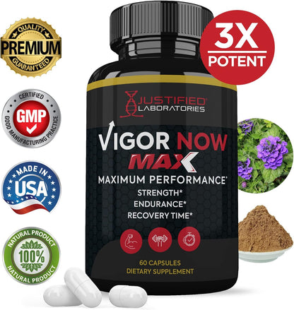 (5 Pack) Vigour Now Max 1600mg All Natural Advanced Men's Health Formula 300 Capsules