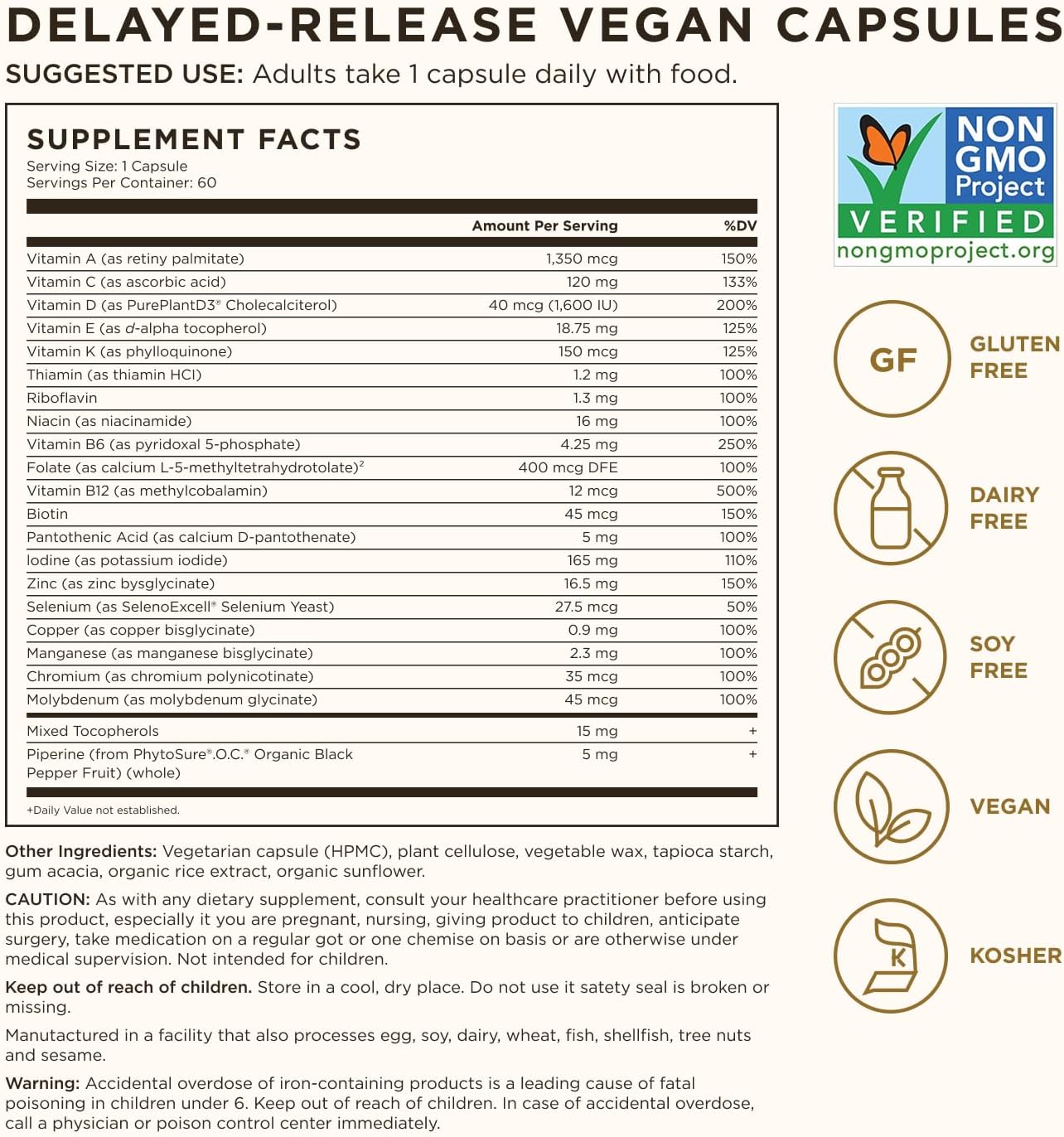 Solgar One Daily Men's Multivitamin - Delayed Release Vegan Capsules, 60 Servings - görsel 2