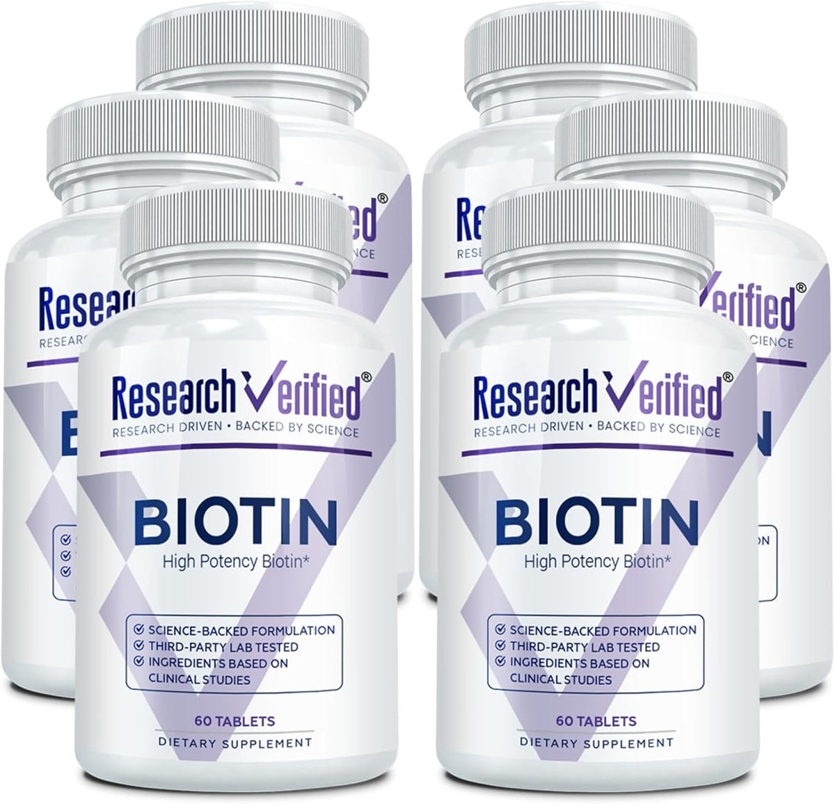 Research Verified Biotin – Pure Extra Strength Biotin 10,000mcg – Hair, Skin and Nails Vitamin – Third-Party Tested, Made in USA – 360 Vegan Tablets - görsel 1