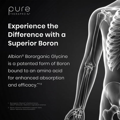 Pure TheraPro Rx Bio Boron - 30mg - 90 Capsules - Albion Bororganic Glycine Boron Supplement