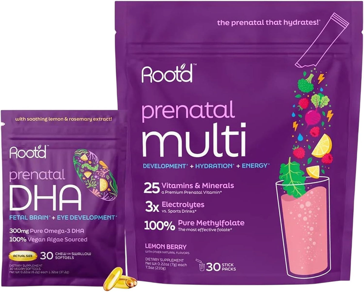 Root'd Prenatal Multivitamin Powder - 25 Vitamins & Minerals with Electrolytes, Folate, Iron, D3, Superfoods & Probiotics, Sugar-Free | 30 Sachets - görsel 8