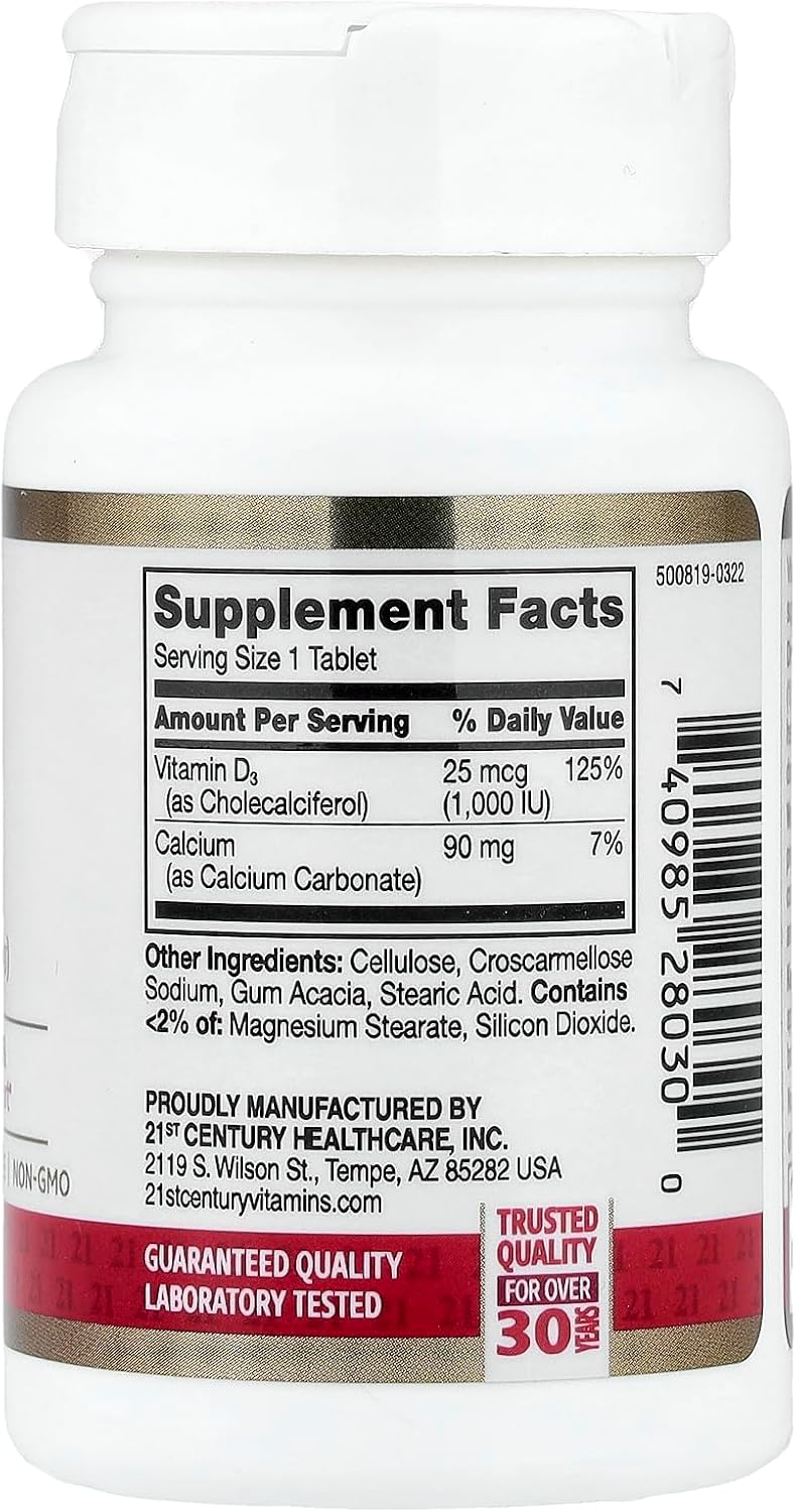 21st Century Vitamin D3, 25 mcg (1000 IU) - görsel 2