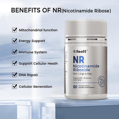 NR Nicotinamide Riboside Supplement 300 mg with L-Ergothioneine and PQQ - 60 Capsules
