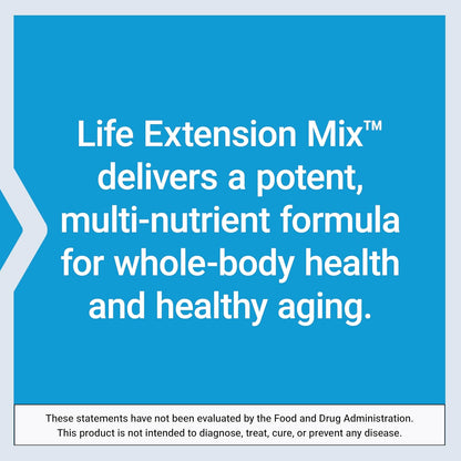 Life Extension Mix Powder, High Potency Advanced Vitamin Mineral Fruit & Vegetable Formula, Vitamin B, C, D, E, Magnesium, for Whole-Body Health, Healthy Ageing, Gluten-Free, 360 g