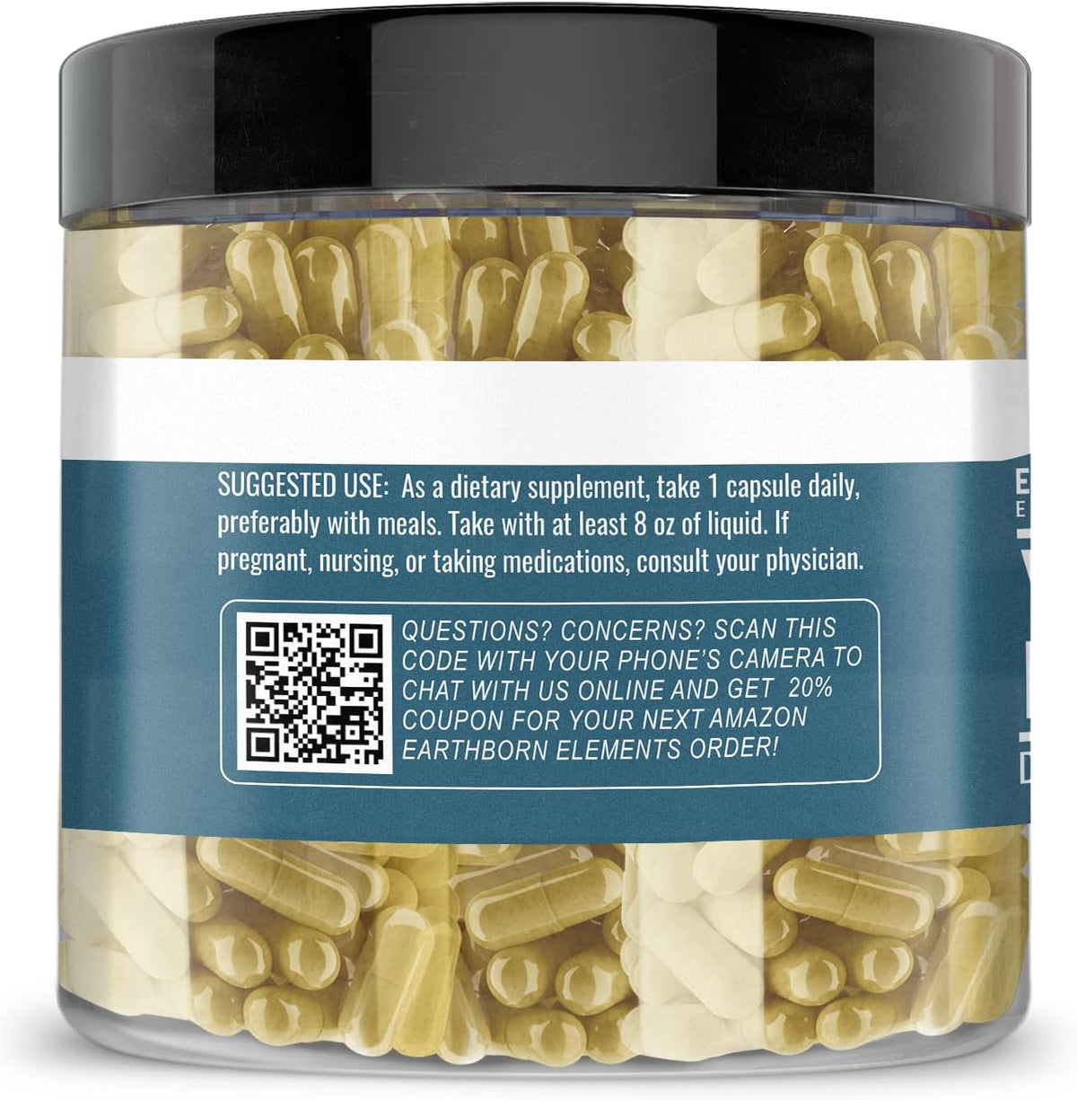 Earthborn Elements Yerba Mate Leaf 200 Capsules, Pure and Undiluted, No Additives – Image 2