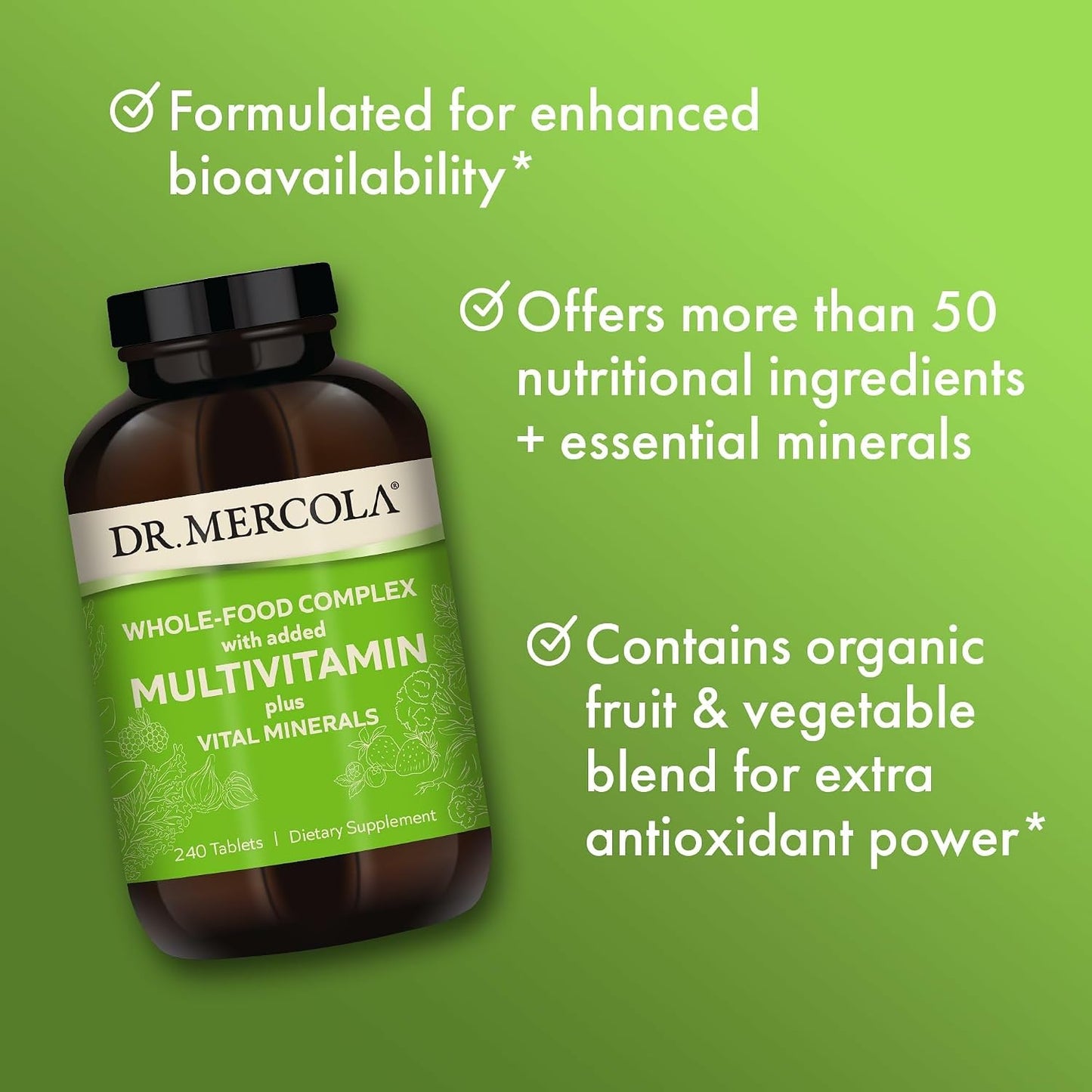 Dr. Mercola Whole-Food Complex with Added Multivitamin Plus Vital Minerals - görsel 4