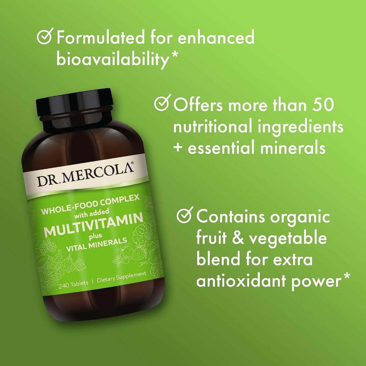 Dr. Mercola Whole-Food Complex with Added Multivitamin Plus Vital Minerals - görsel 4