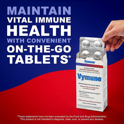Vymune Amino-Acid Advanced Immune Support Supplement – Berry Flavoured Meltaway Tablets