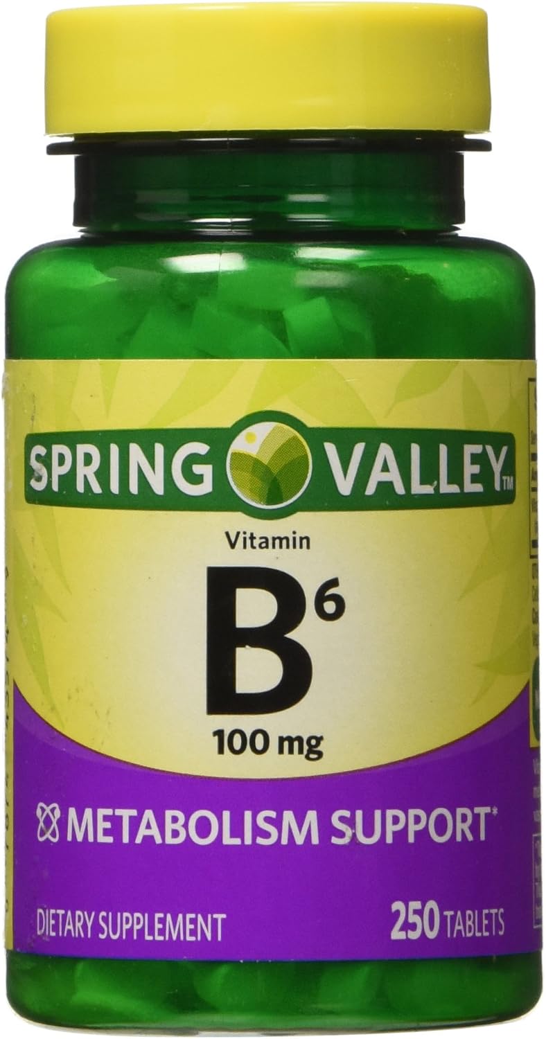Spring Valley Vitamin B6 (Pyridoxine) 100 mg, 250 Tablets - görsel 1
