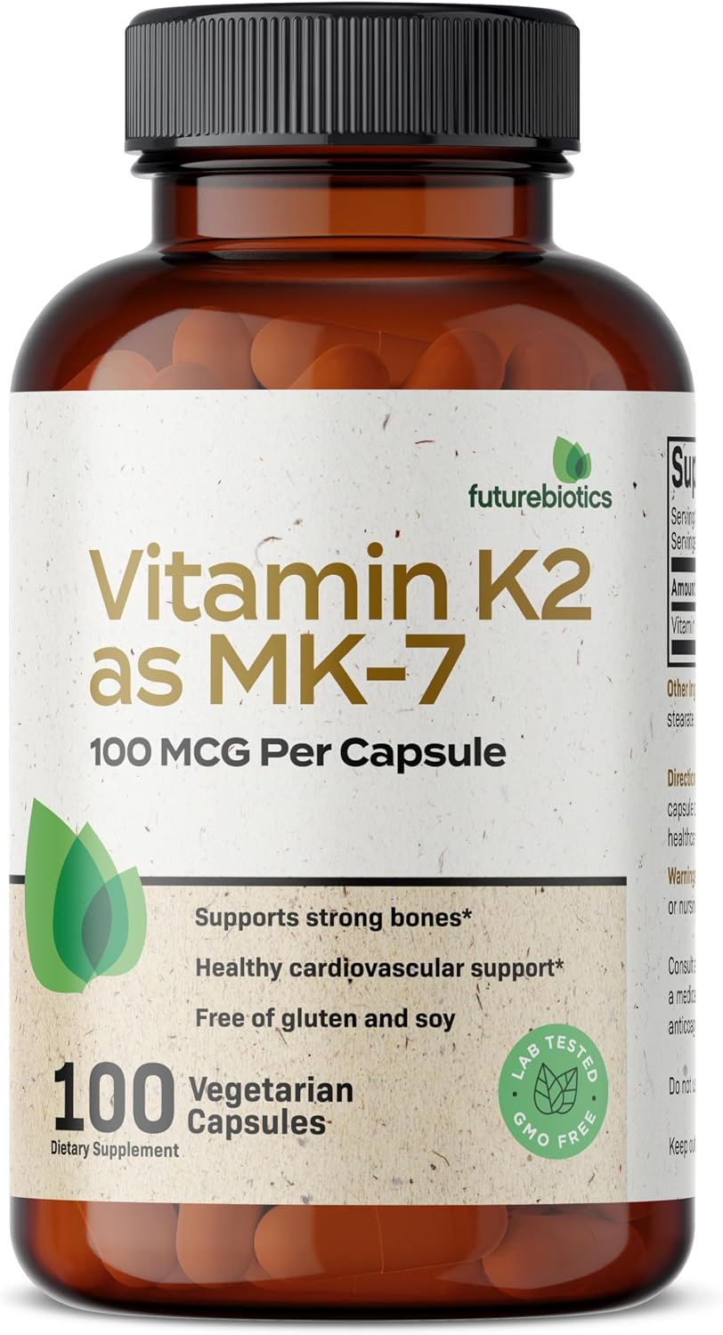 Futurebiotics Vitamin K2 as MK-7 100 µg, Supports Strong Bones - Non-GM, 100 Vegetarian Capsules - görsel 3