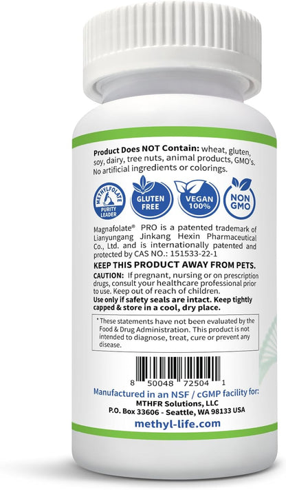 Methyl-Life® B-Methylated Chewable – 3 mg L-Methylfolate + Methyl B12 Sublingual Tablets (Methylcobalamin) | Active Folate & Vitamin B12 | Vegan, Non-GMO, Gluten-Free
