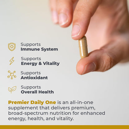 Premier Research Labs Premier Daily One - Super Greens Supplement with Cruciferous Vegetables, Milk Thistle, Beta Glucan - 60 Vegetarian Capsules