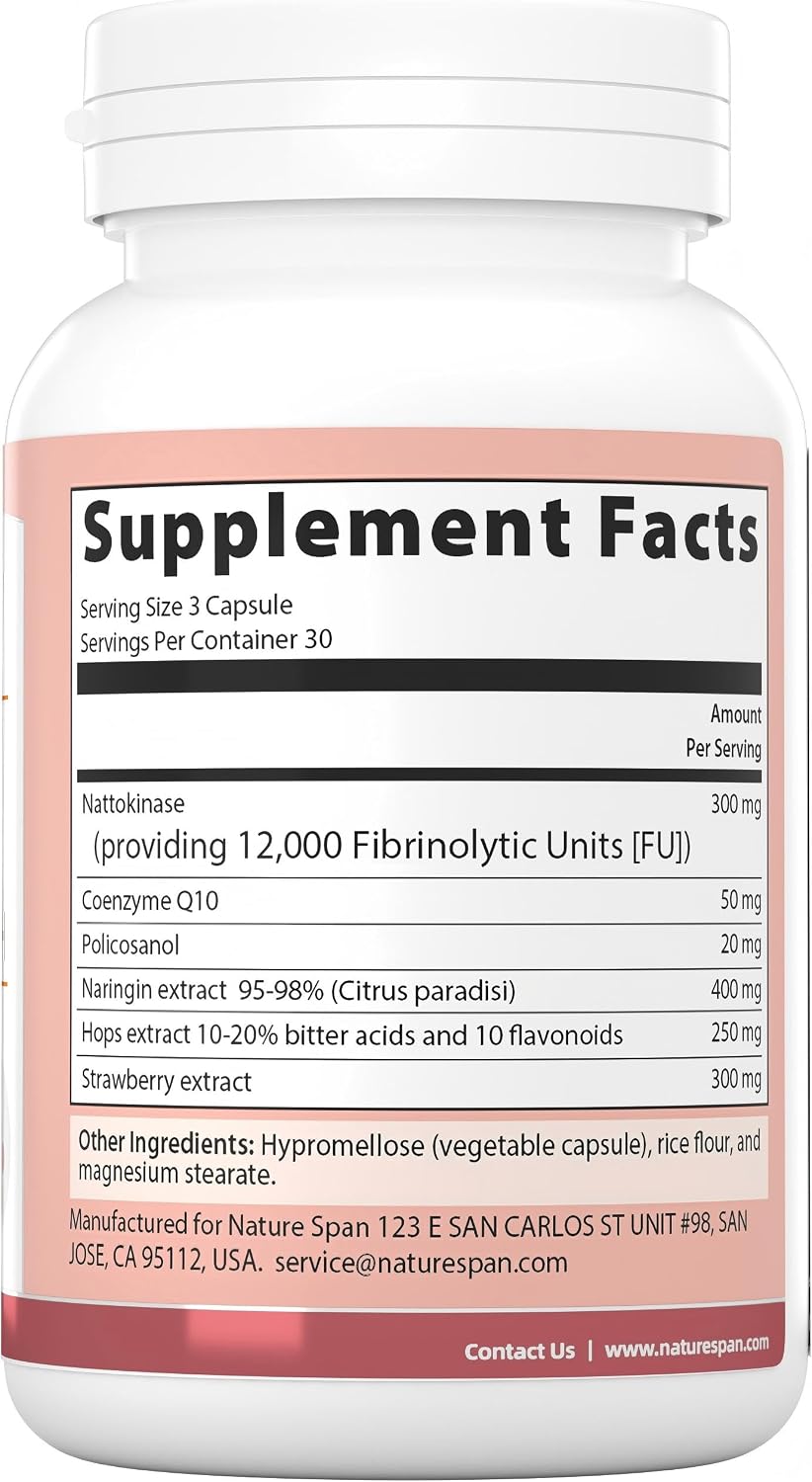 NATURESPAN Nattokinase 12,000 FU Food Supplement - 90 Capsules, Enzyme-Based Formula for Daily Wellness - görsel 2