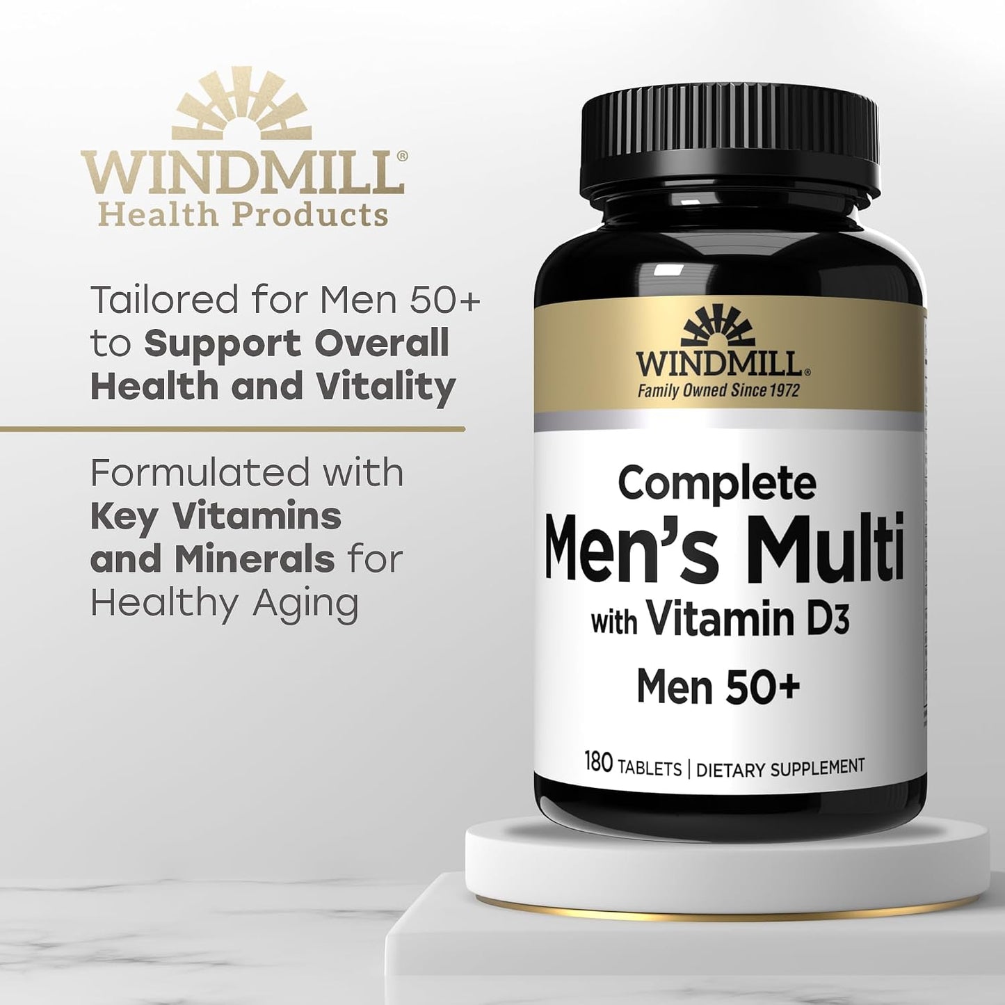 Windmill Men’s Multi 50+ Multivitamin with Vitamin D3, 180 Tablets - görsel 4