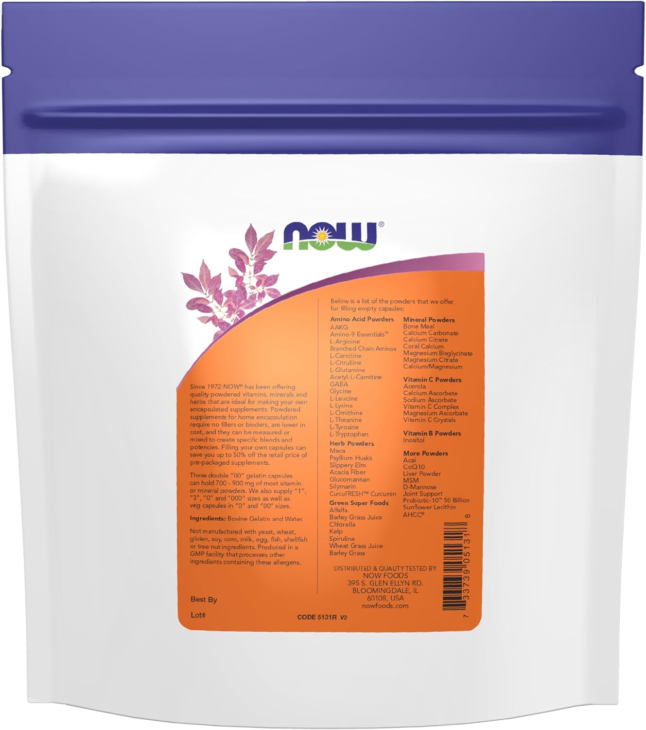 NOW Foods Empty Gelatin Capsules, Double "00", Bovine Sourced, 750 Count - görsel 2