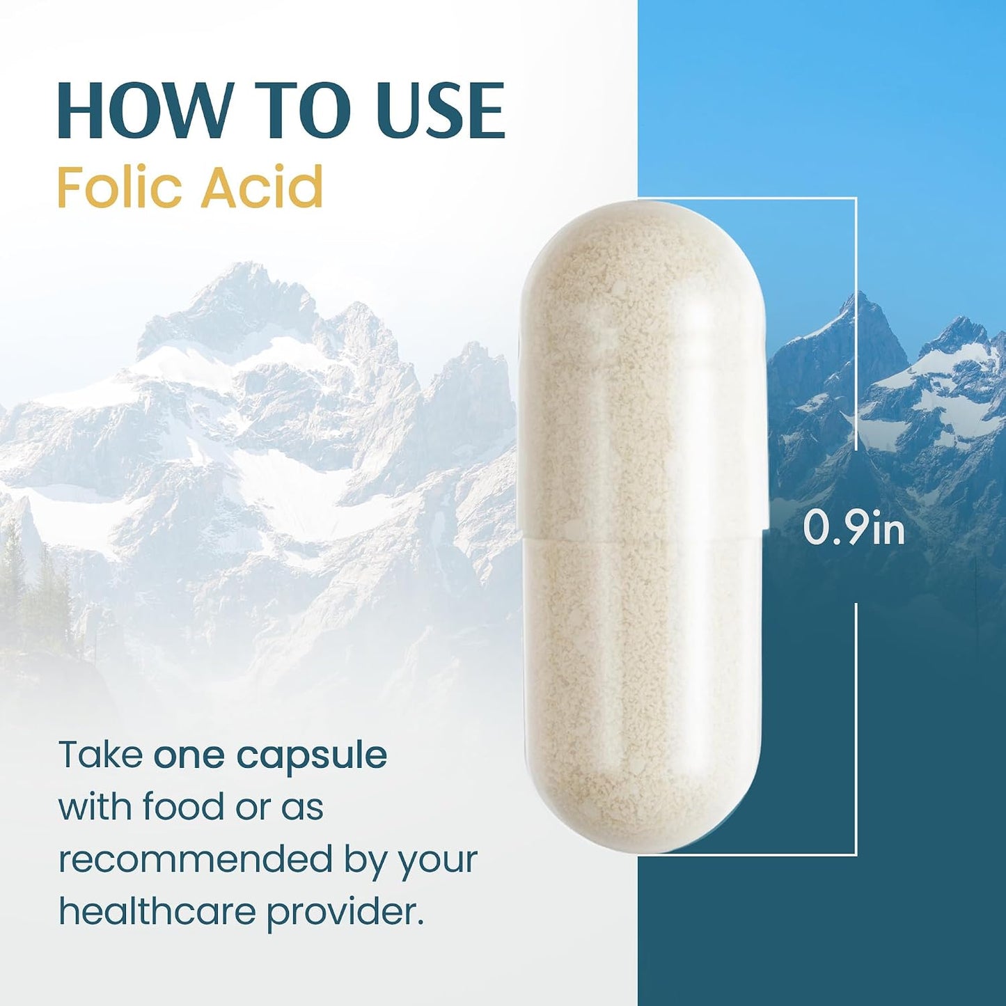 Vykee Nutrition Folic Acid Capsules – Supports Body Processes, Antenatal Health and Energy – Vitamin B9 Supplement – Vegan, Non-GMO, Gluten-free – 1,850 mcg DFE, 120 Count - görsel 5