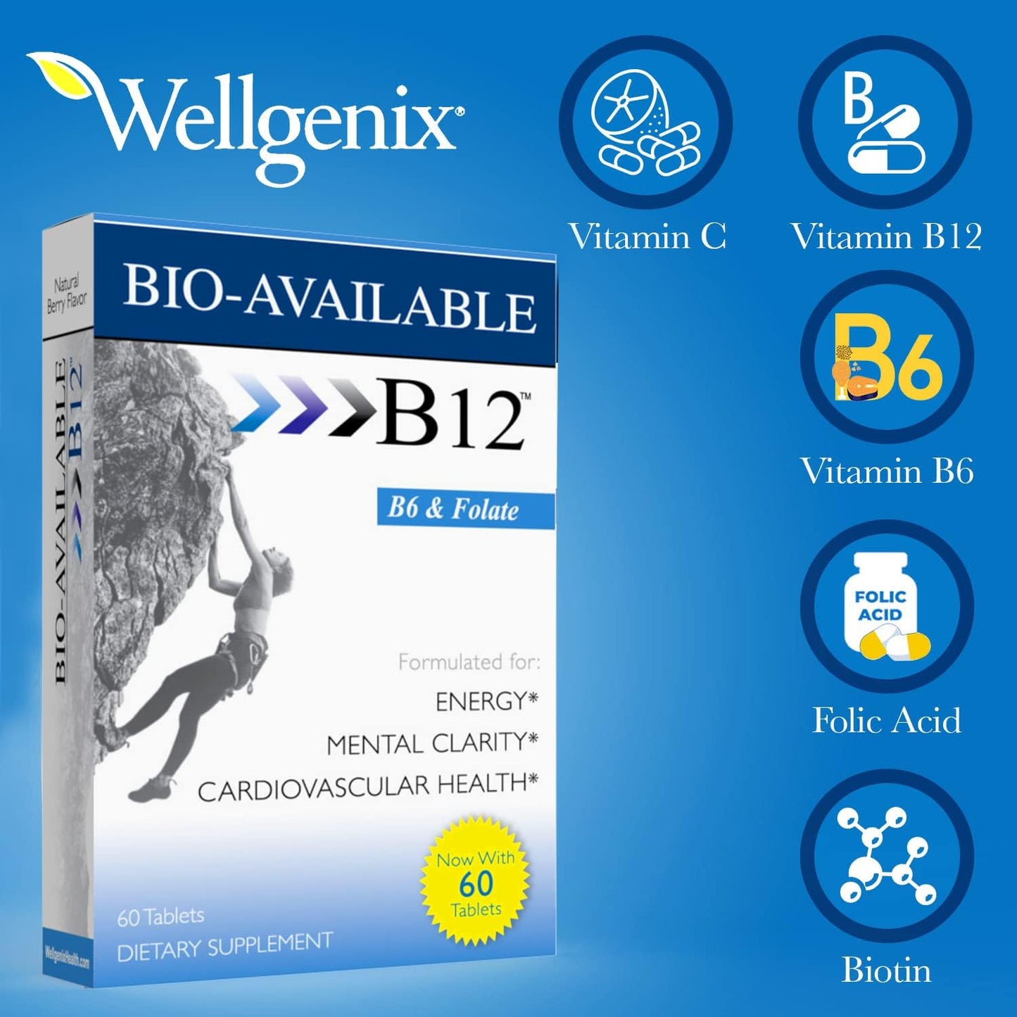 Wellgenix Bio Available Daily Multivitamins – Sublingual Focus Support with Methyl B12, B6, Folate & Biotin (60 Count) - görsel 5