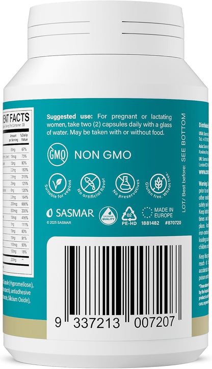 Conceive Plus Prenatal Vitamins for Women – Multivitamin with Folic Acid, DHA, Choline, Iron – Vegan, Non-GMO – 60 Capsules