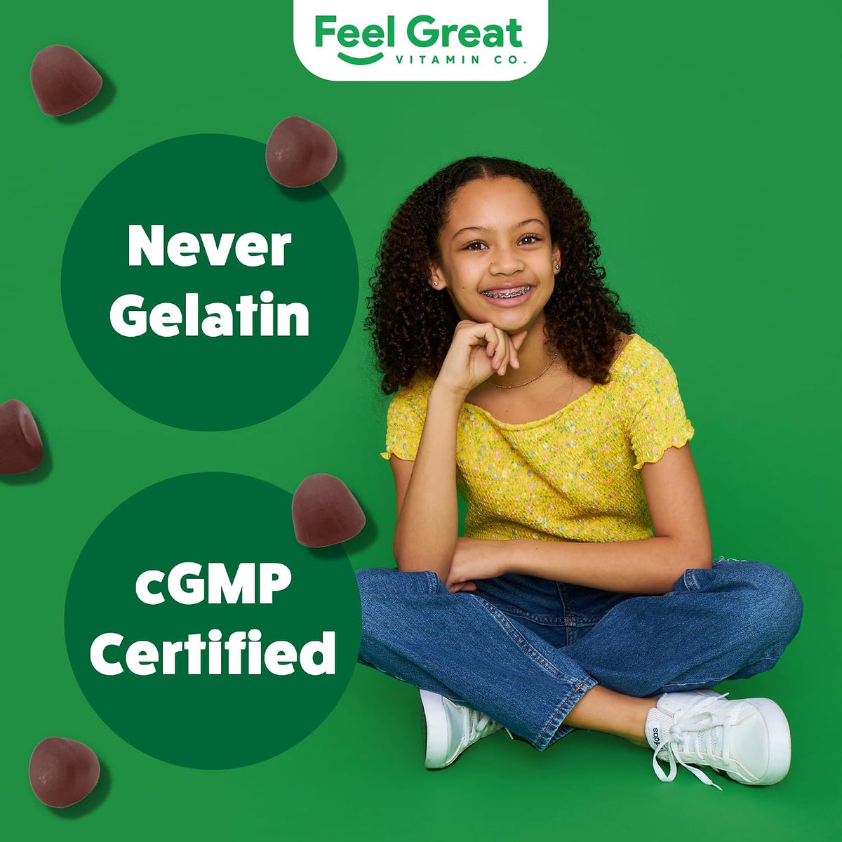Feel Great Super Green Gummies for Kids – Vegan Fruit and Vegetable Gummy Multivitamin, 60 Count - görsel 8