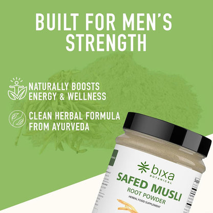 bixa BOTANICAL Safed Musli Powder - Chlorophytum Borivilianum - Ayurvedic Root for Strength and Vitality - Vegan, Non-GMO, Clean Label - 7 oz (200 g)