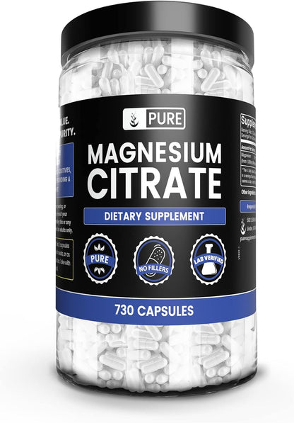 Pure Original Ingredients Magnesium Citrate, 730 Capsules