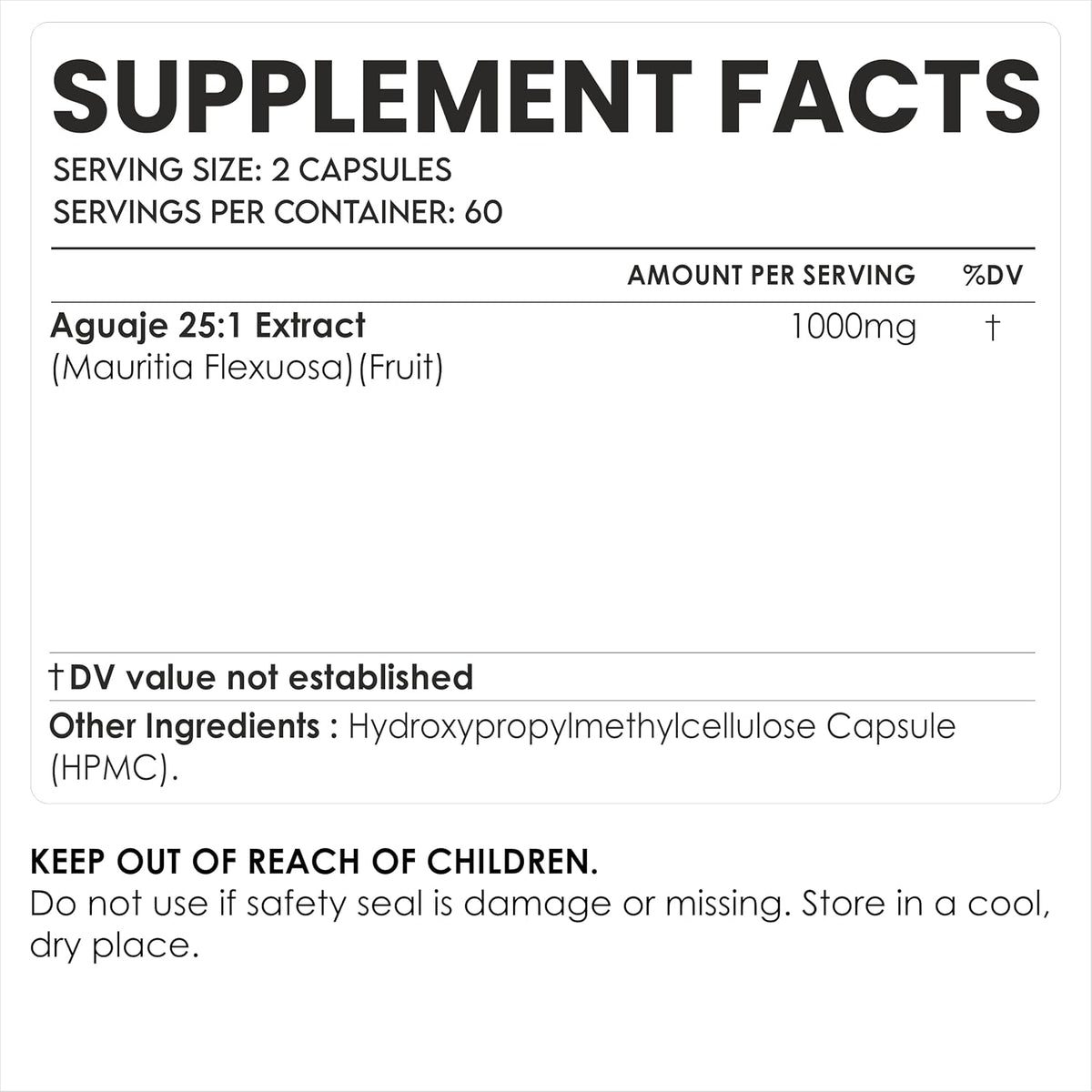 Amalth Aguaje Curves Capsule for Women 1000 mg – Extra Strength Peruvian Natural Supplement, Non-GMO, 120 Capsules - görsel 2