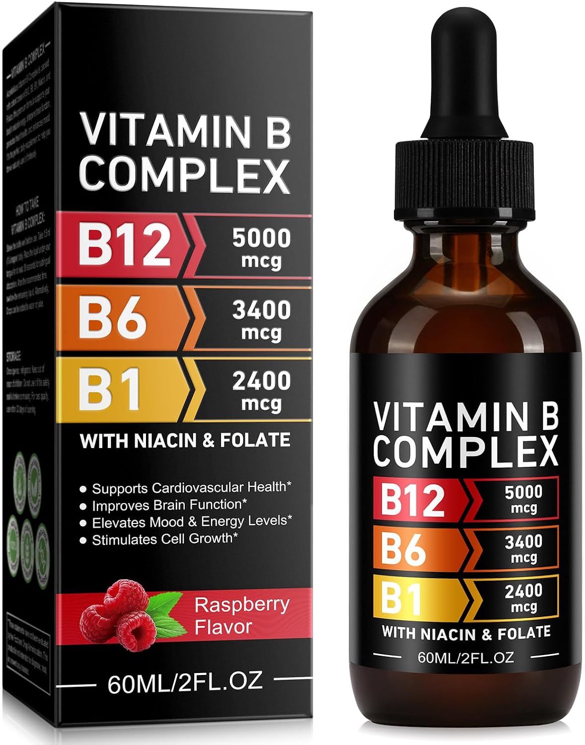 Frovetani Organic Vitamin B Complex - Liquid B Complex with Methylcobalamin B12 for Sustained Energy - görsel 1