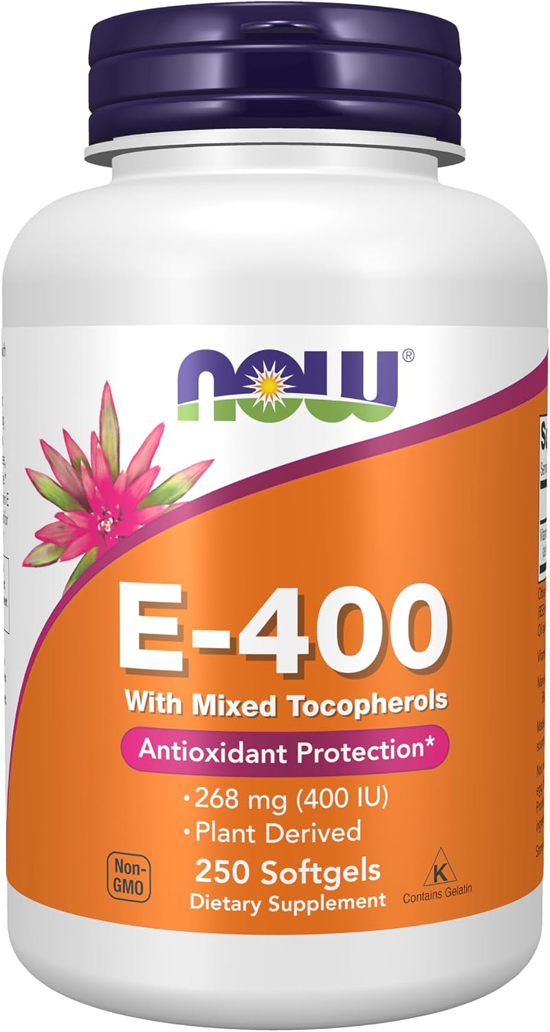 NOW Foods Vitamin E-400 IU Mixed Tocopherols, 250 Softgels - görsel 1