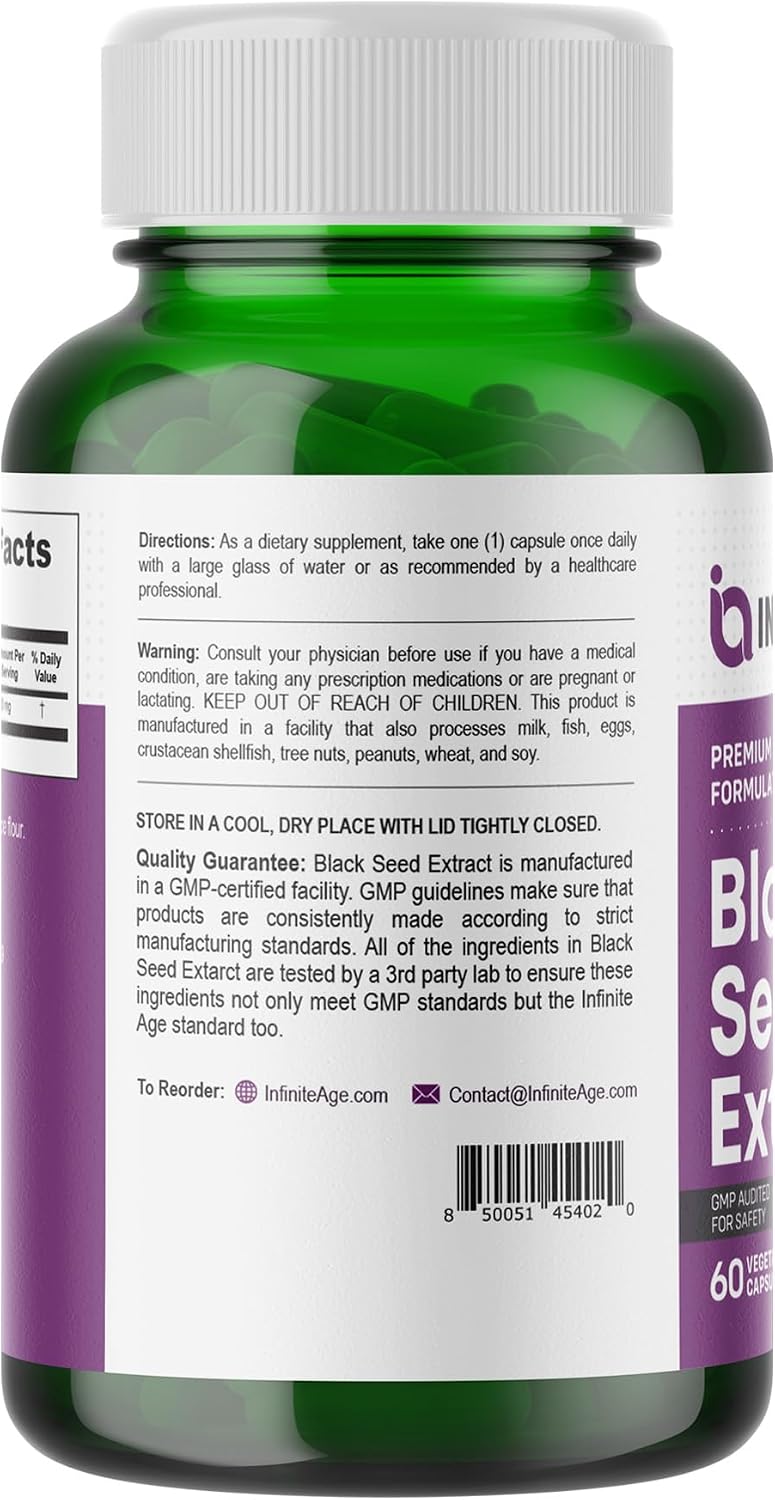 Infinite Age Dry Organic Black Seed Oil Extract Capsules, 60 Capsules - görsel 3