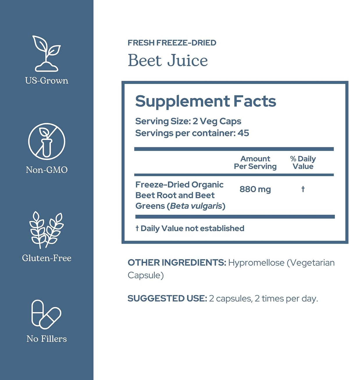 Eclectic Herb Organic Beetroot Juice Capsules - Freeze-Dried Beetroot Supplement for Heart Health & Circulation (90 Capsules, 440 mg) - görsel 2