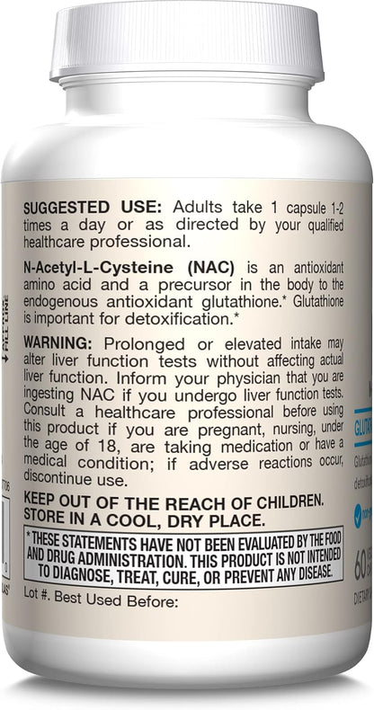 Jarrow Formulae N-A-C 500 mg, 60 Vegan Capsules