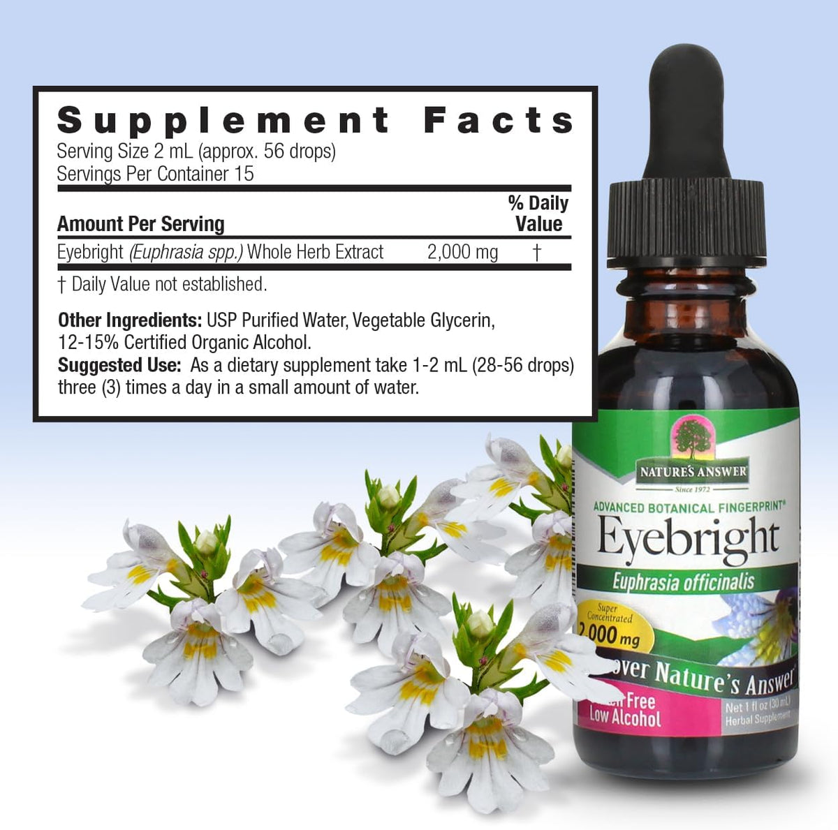 Nature's Answer Eyebright Herb with Organic Alcohol, 1 fl oz (30 ml) - görsel 4