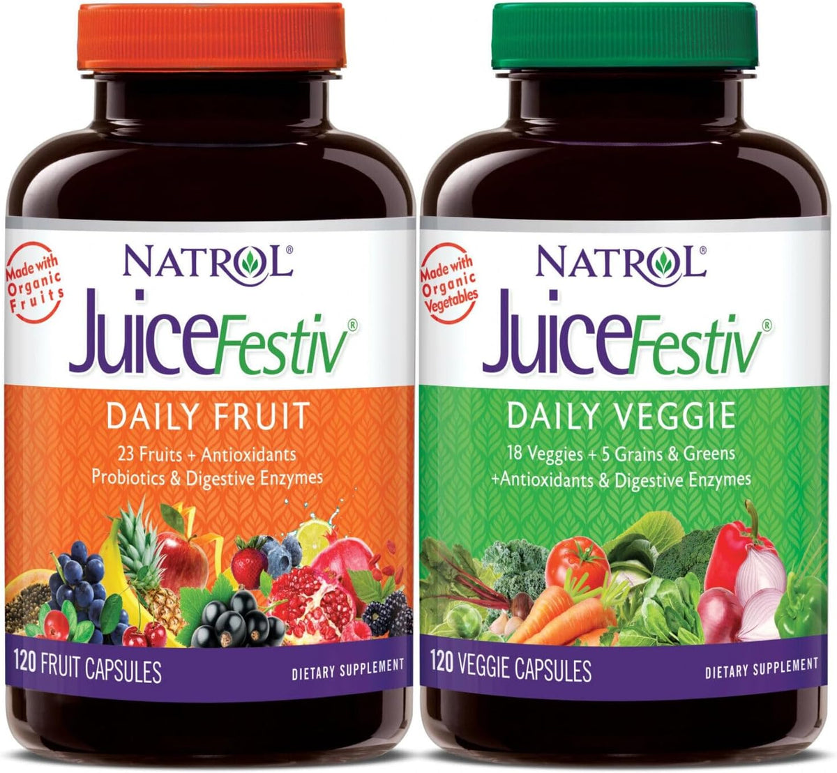 Juice Festiv Daily Fruit and Veggie - 120+120 Capsules - görsel 1