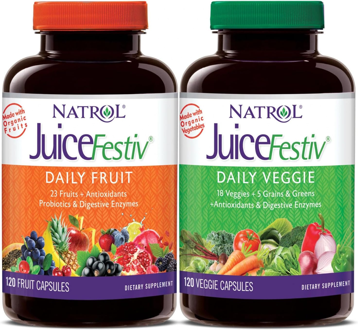 Juice Festiv Daily Fruit and Veggie - 120+120 Capsules - görsel 1