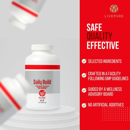 PURE Daily Build | 120 Capsules | Advanced Multivitamin Supplement with Essential Vitamins, Minerals and Superfruits
