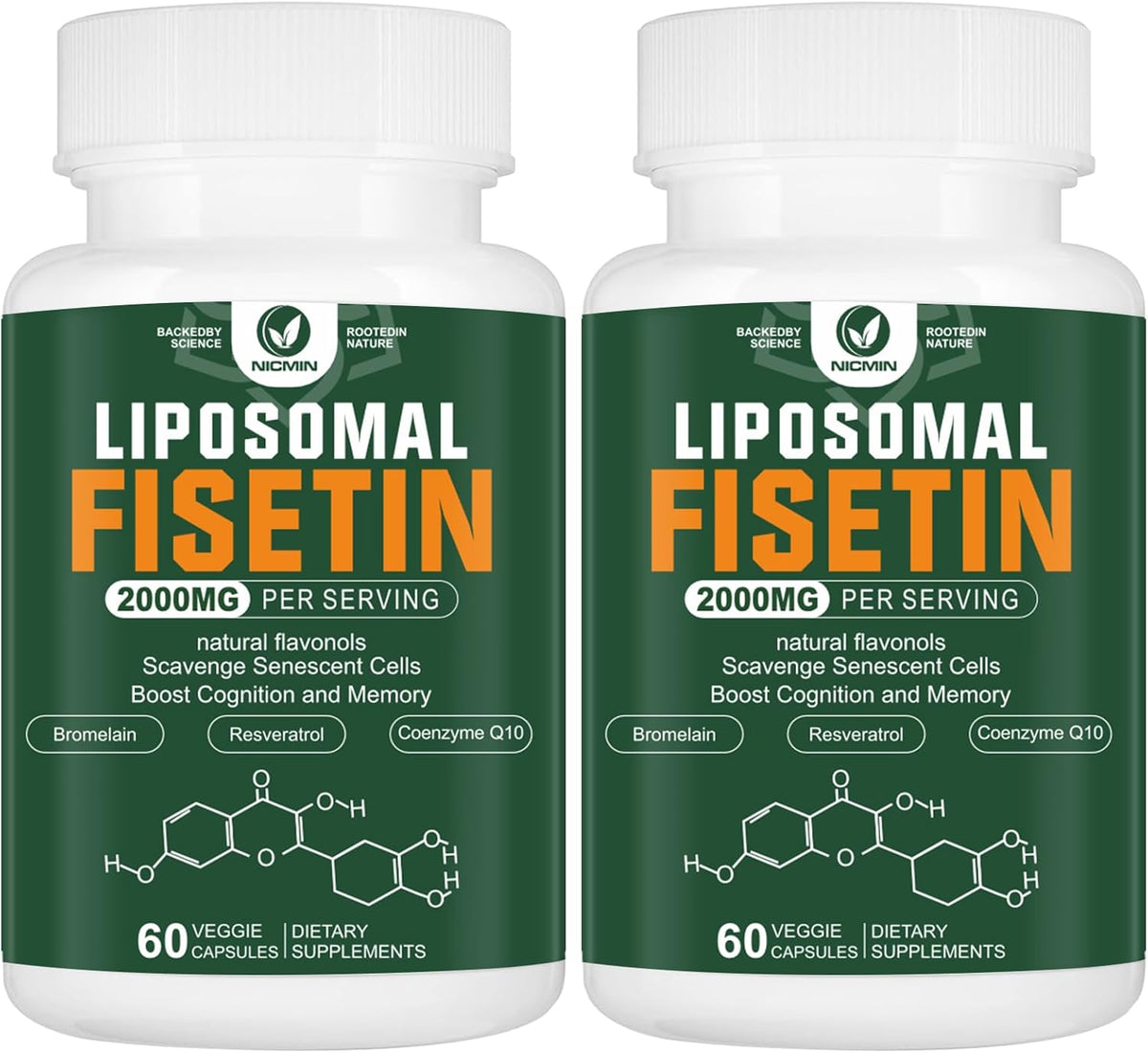 Liposomal Fisetin Supplement 2000mg with Quercetin, TMG & Resveratrol – 120 Capsules - görsel 1