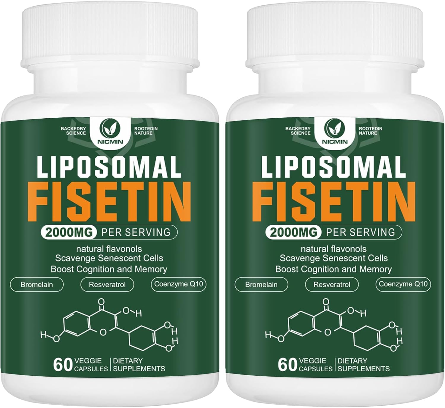 Liposomal Fisetin Supplement 2000mg with Quercetin, TMG & Resveratrol – 120 Capsules - görsel 1