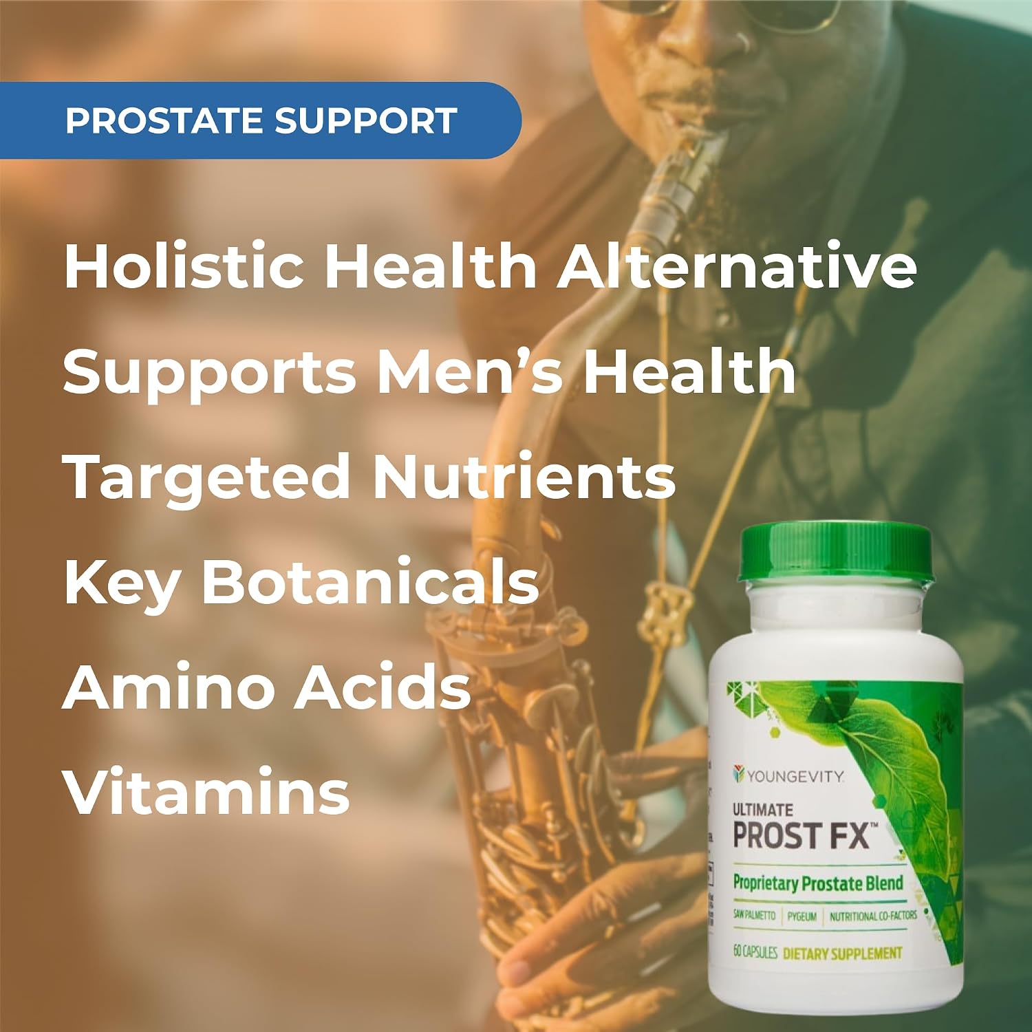 Youngevity Ultimate Prost Fx - Saw Palmetto + 9 Herb Blend for Men's Prostate Health - 60 Capsules (Pack of 2) - görsel 4