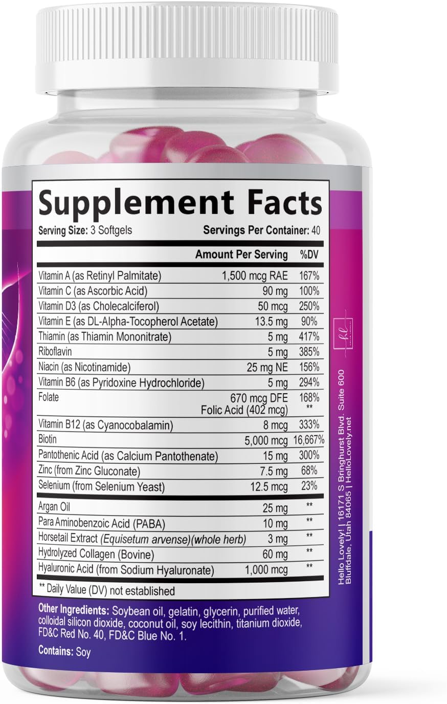 Hair Vitamins for Women for Hair Growth – Argan-Infused with Collagen, Biotin & Hyaluronic Acid - görsel 9