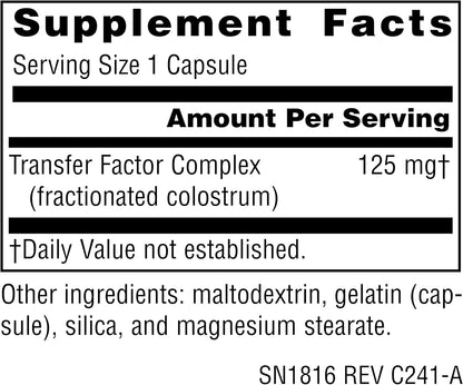 Source Naturals Wellness Transfer Factor - Immune Support Supplement, 125mg, 60 Capsules