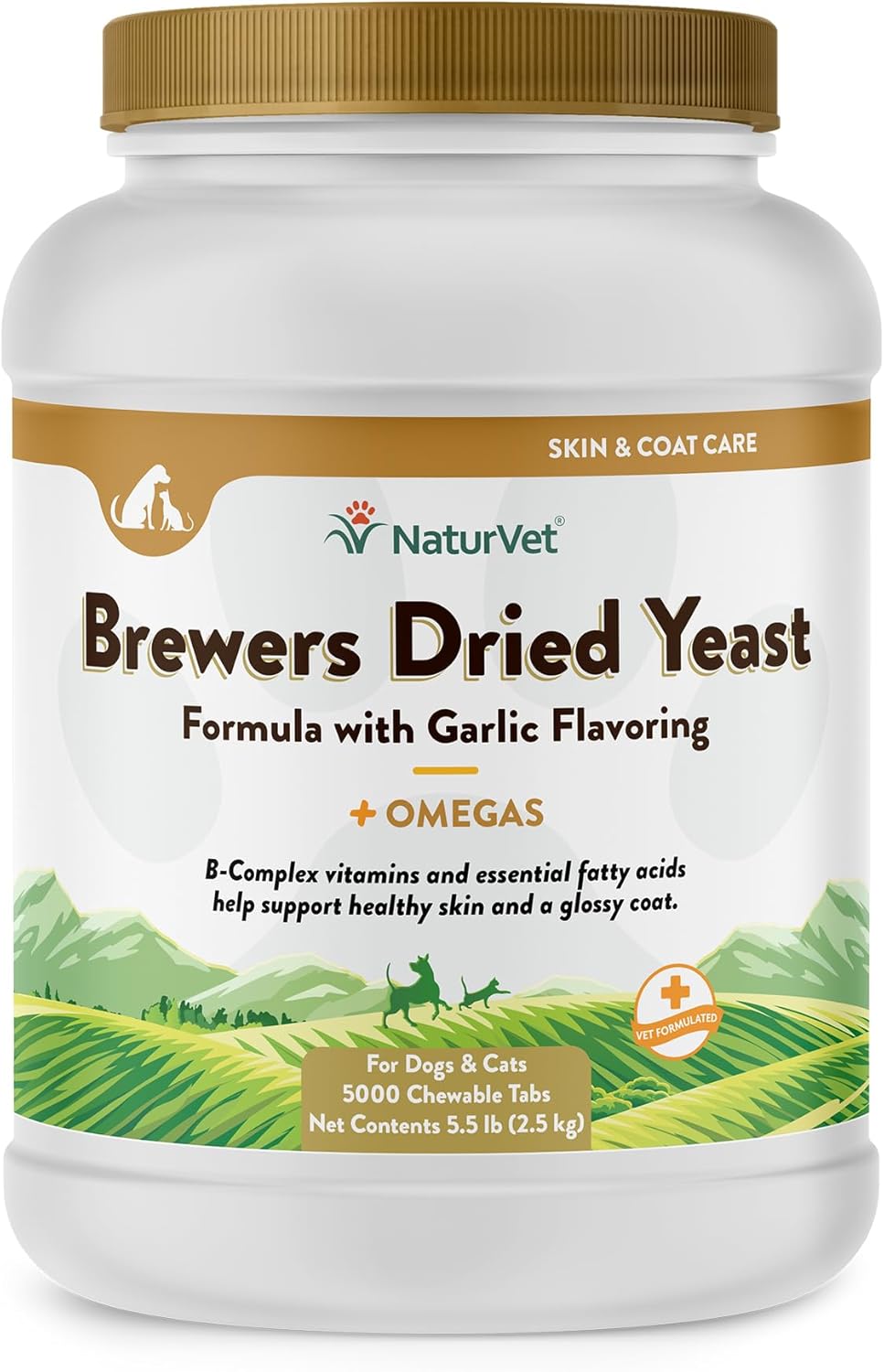 NaturVet Brewer's Dried Yeast Formula with Garlic Flavouring for Dogs & Cats, 5000 Chewable Tablets - görsel 1