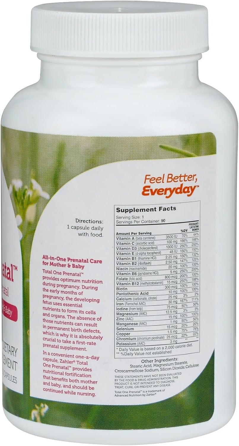 Zahler - Total One Prenatal Vitamins for Women (90 Capsules) - görsel 2