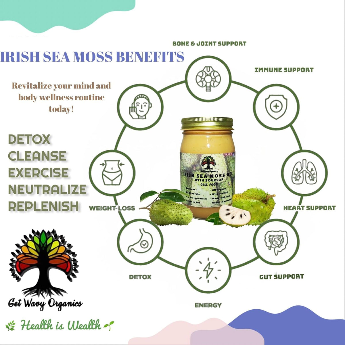 Irish Sea Moss Gel with Soursop – Organic Vegan Superfood Supplement – Pack of 2 - görsel 2