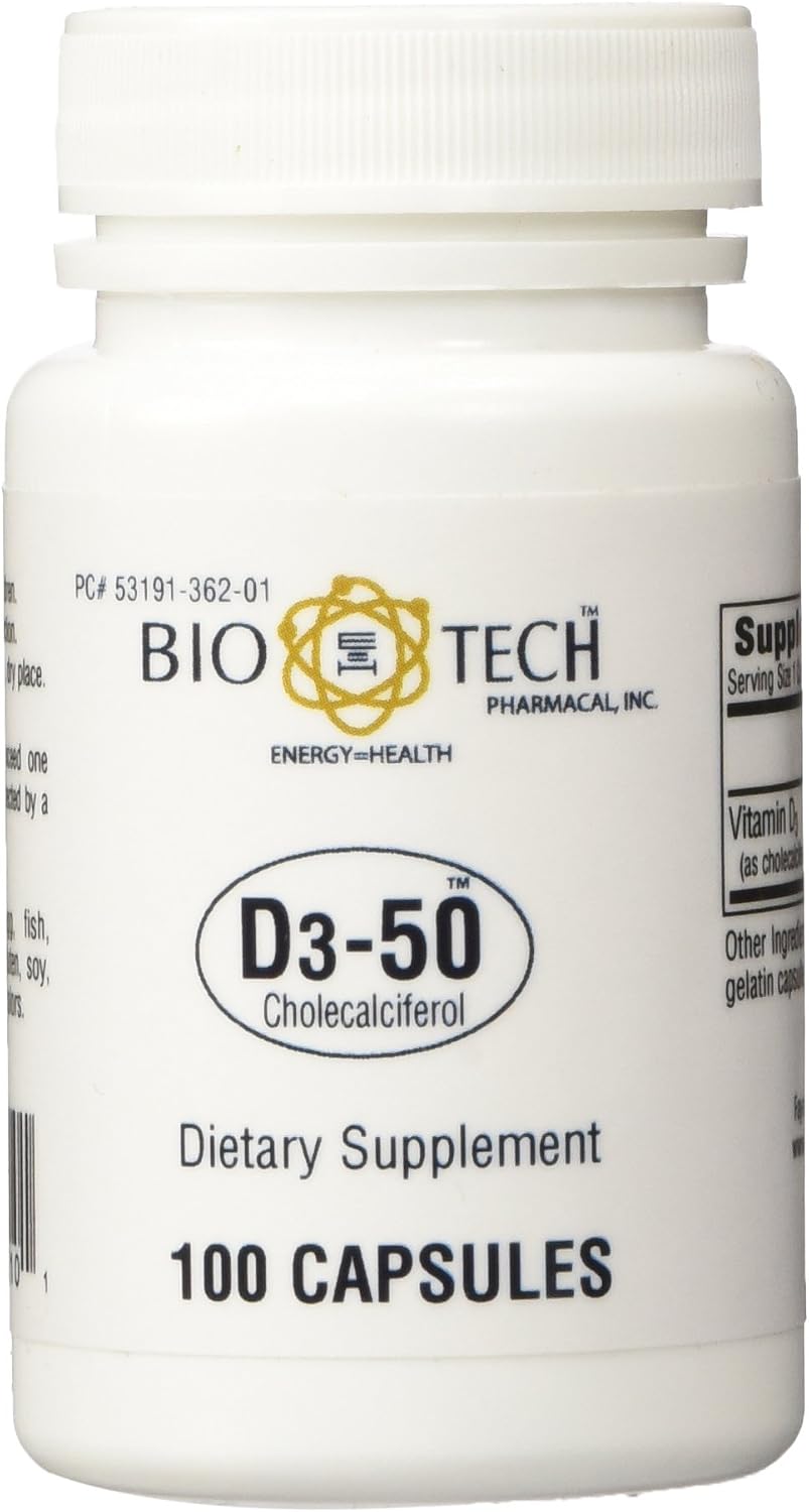 BioTech Pharmacal D3-50 (50,000 IU) – 100 Capsules - görsel 1
