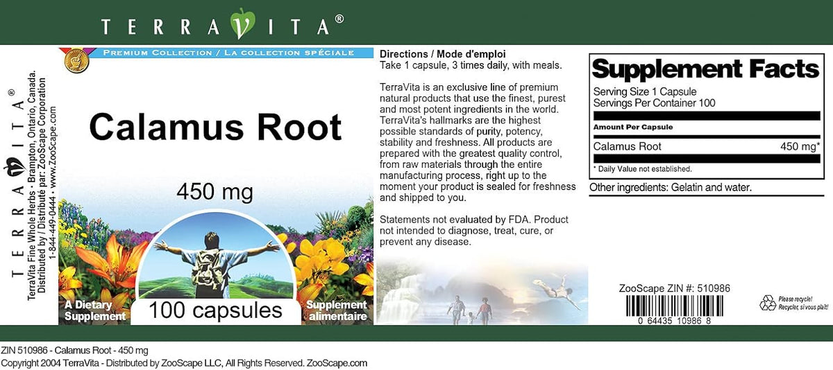 Calamus Root 450 mg, 100 Capsules (3-Pack) - görsel 4