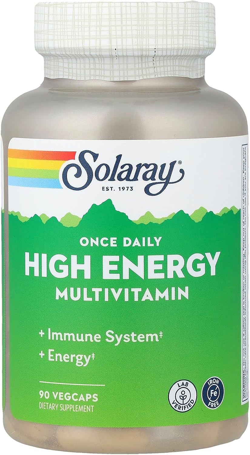 Solaray Once Daily High Energy Without Iron - 90 Veg Capsules - görsel 1