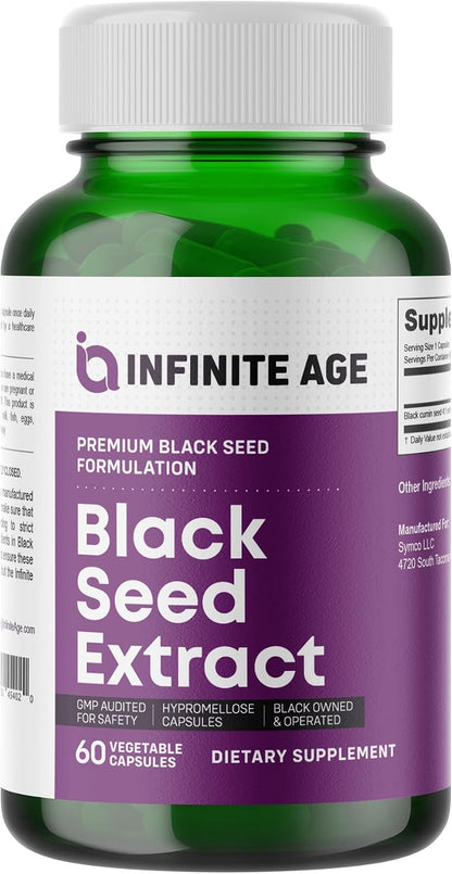 Infinite Age Dry Organic Black Seed Oil Extract Capsules, 60 Capsules