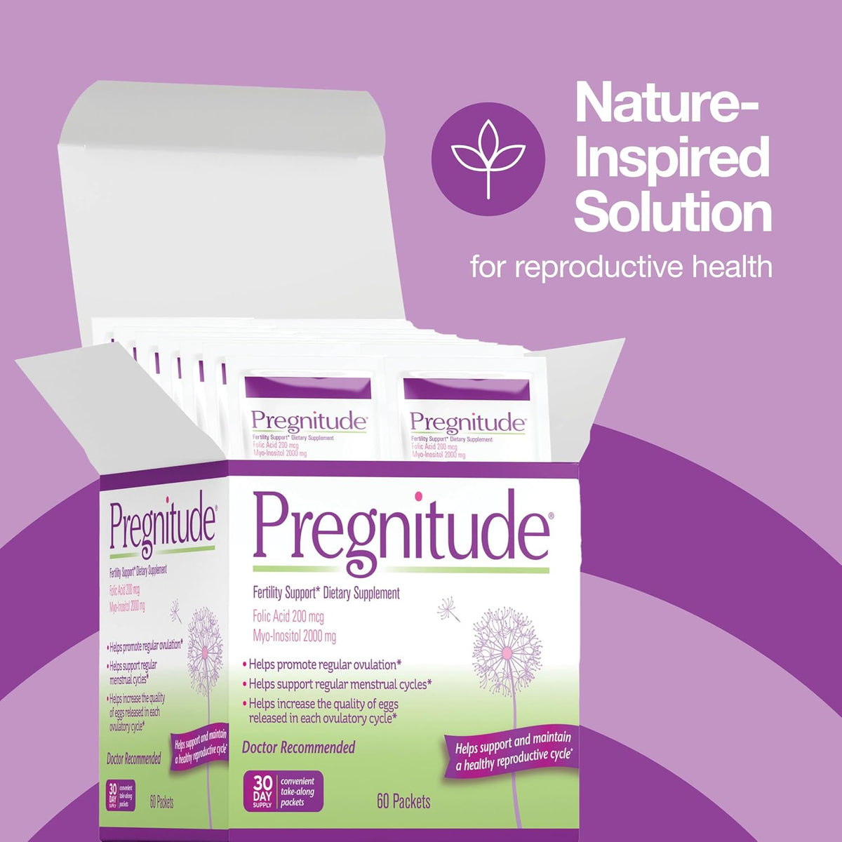 Pregnitude Reproductive Support Food Supplement with Folic Acid and Myo-Inositol, Unflavoured Powder Packets, 30 Day Supply, 60 Packets - görsel 2