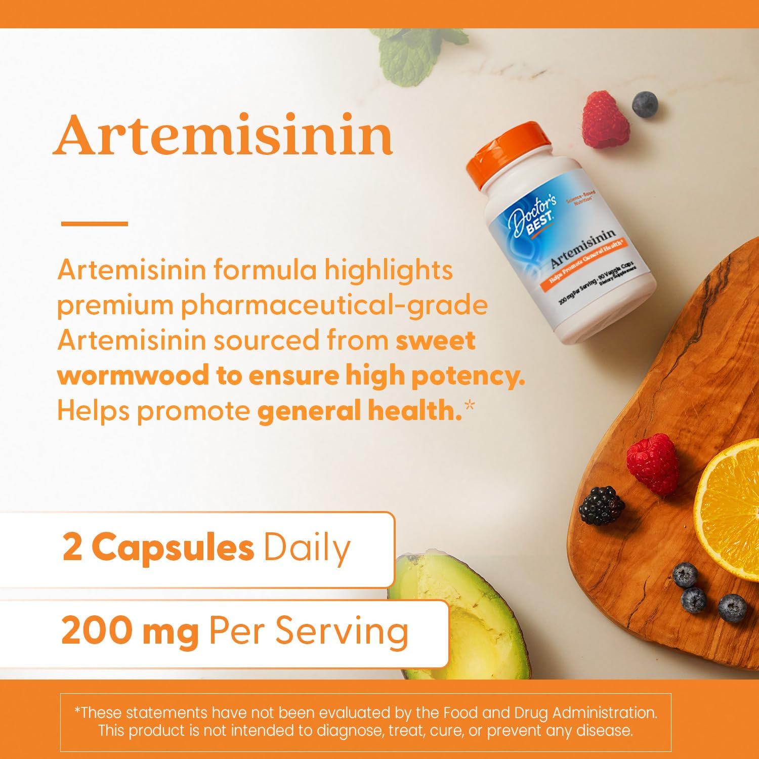 Doctor's Best Artemisinin Supplement – 200 mg per Serving, 90 Vegetable Capsules - görsel 5