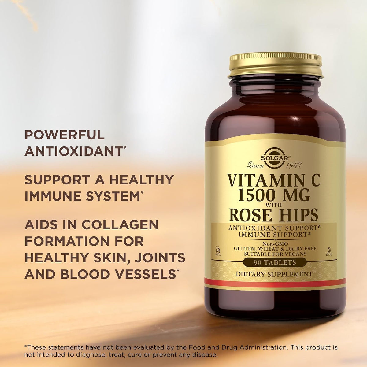Solgar Vitamin C 1500 mg with Rose Hips, 90 Tablets - görsel 5